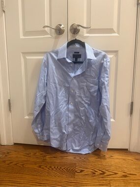 Jo S A Bank Reserve Light Blue Men's Button-Front Dress Shirt